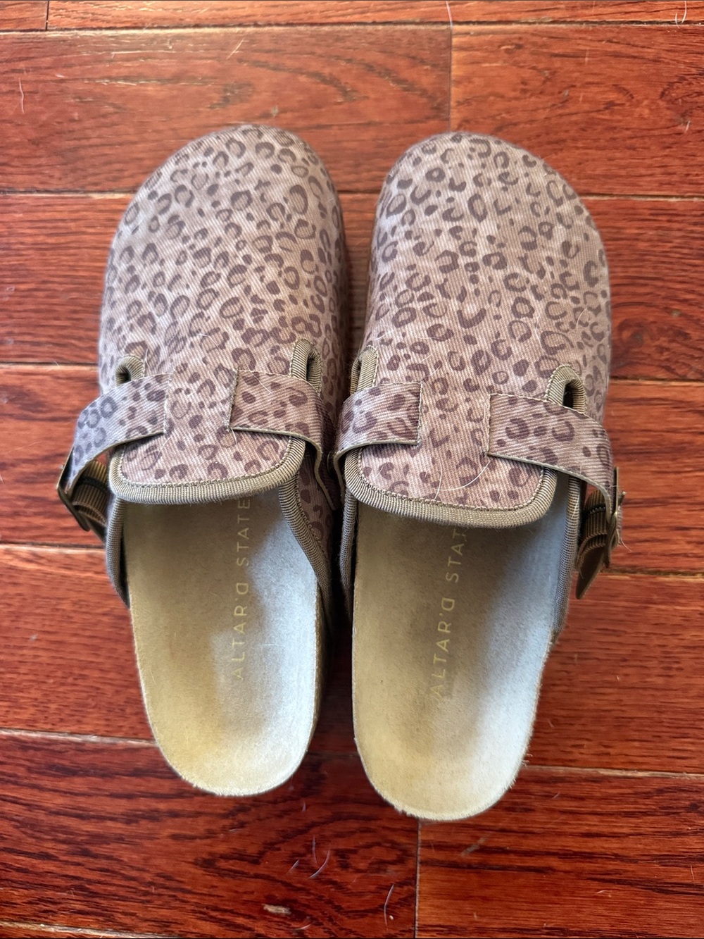 Altar'd State Women's Taupe Leopard Slip-On Clogs